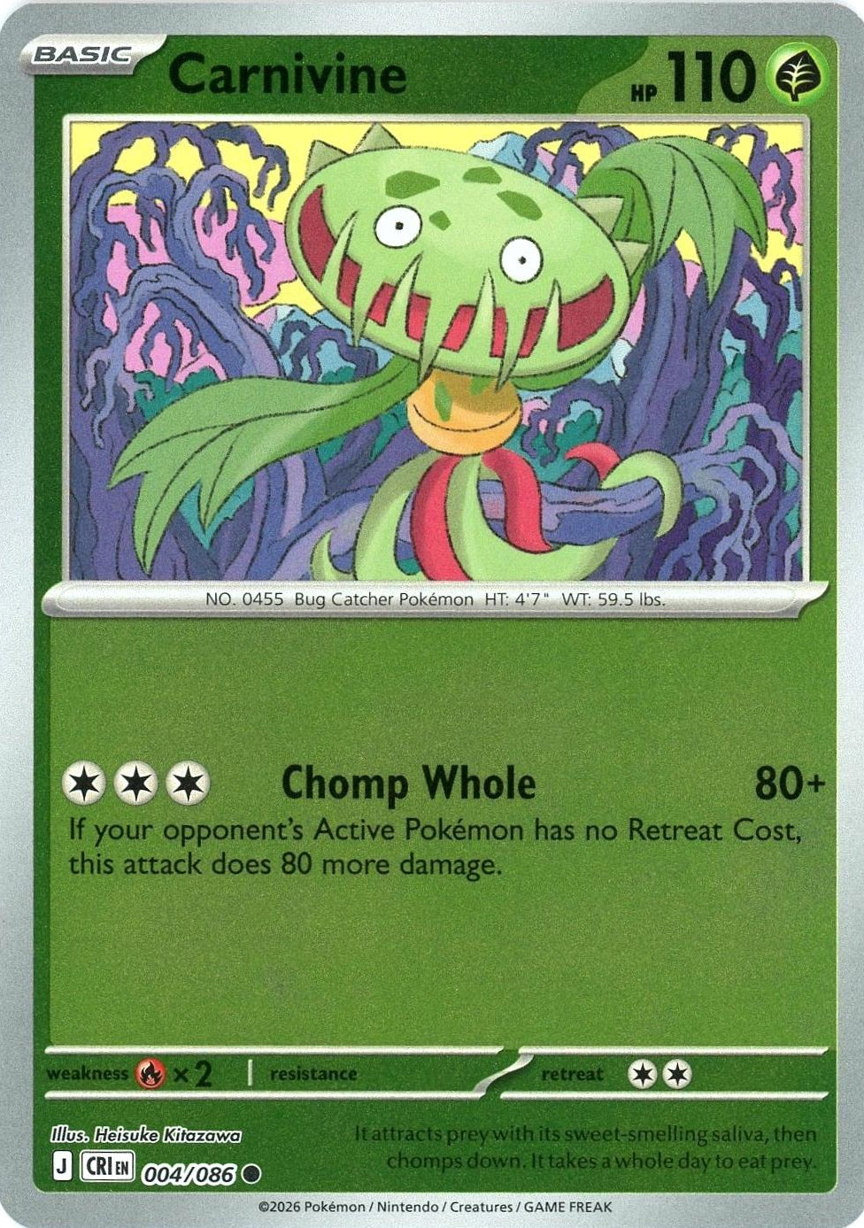 Chaos Rising Carnivine #004/86 reverse holo